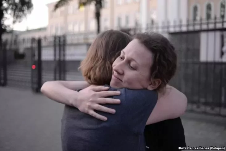 Ганна Ермачонак пасьля вызваленьня ўвечары 9 жніўня