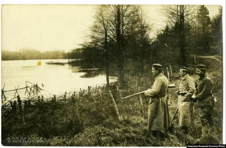 Нямецкі патруль на возеры Споры, 1917 год