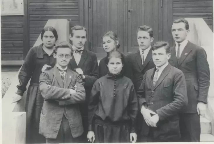 Беларускія студэнты ў Празе. 1926 г. Фота: Цэнтральная навуковая бібліятэка імя Я. Коласа.