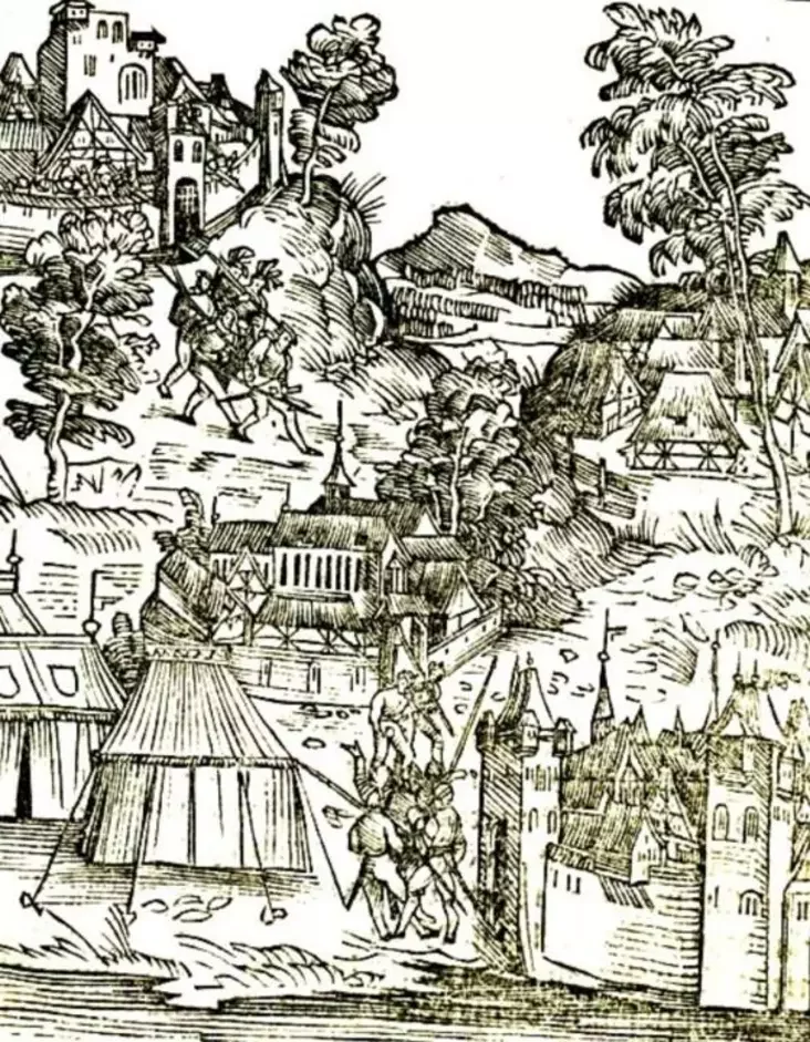 Битва Великого княжества Литовского с Московией, Иаков Писо,1514 год. Изображение: daten. digitale-sammlungen.de, commons.wikimedia.org