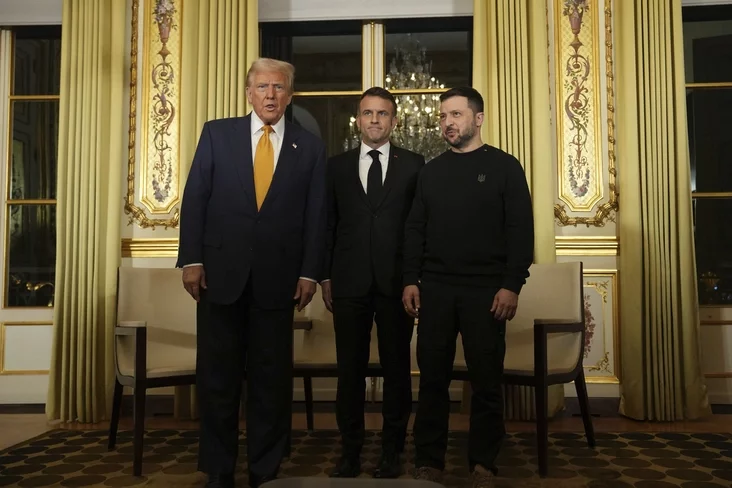 Emmanuel Macron, Donald Trump, Volodymyr Zelenskyy Дональд Трамп, Владимир Зеленский, Эммануэль Макрон Дональд Трамп, Уладзімір Зяленскі, Эмануэль Макрон