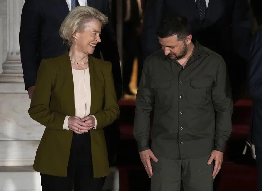 Volodymyr Zelenskyy Ursula von der Leyen Уладзімір Зяленскі і Урсула фон дэр Ляйен Владимир Зеленский и Урсула фон дер Ляйен